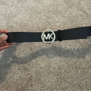 Michael Kors Black Belt with Silver Logo
